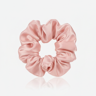 Pink 22 momme mulberry silk scrunchie